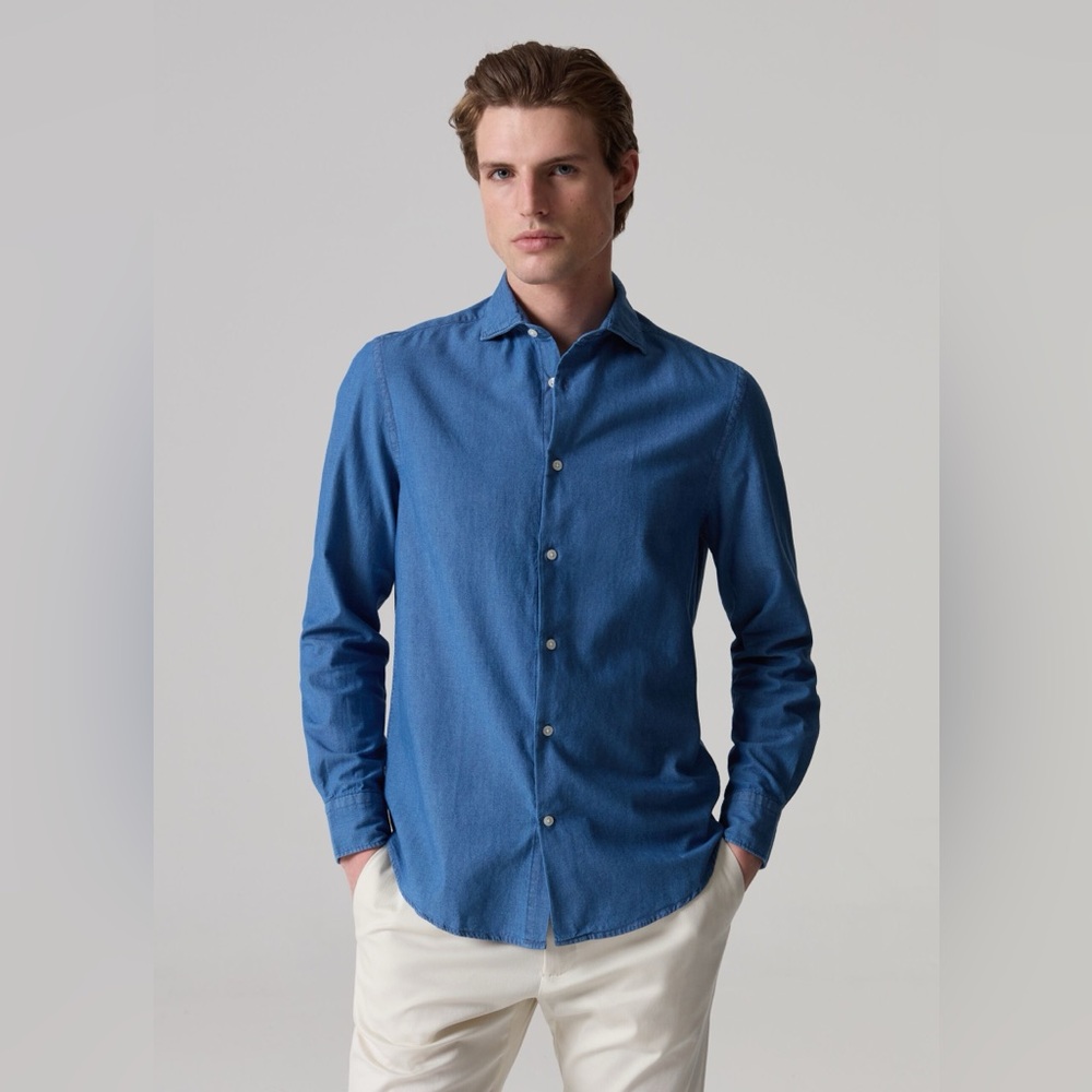 NWT SIZE XL Piombo Men's Casual Blue Shirt